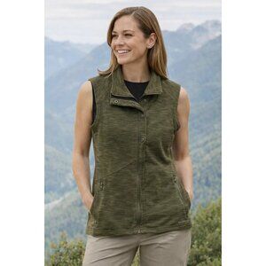 EXOFFICIO XL Calluna Vest Olive Space Dye Plush Fleece Wicking NWT $80